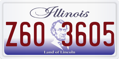 IL license plate Z603605