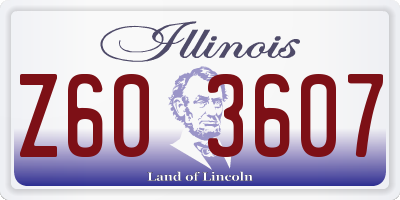 IL license plate Z603607