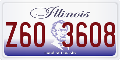 IL license plate Z603608