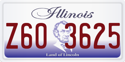 IL license plate Z603625