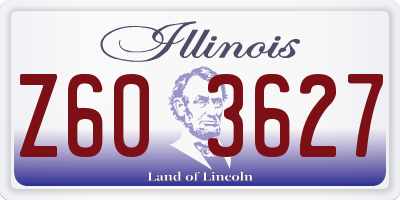 IL license plate Z603627