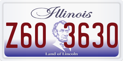 IL license plate Z603630