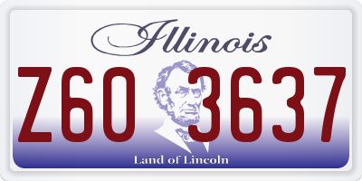 IL license plate Z603637