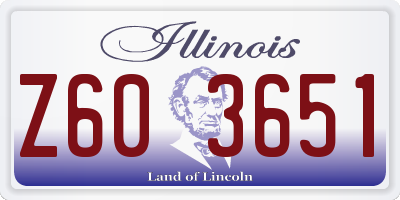 IL license plate Z603651