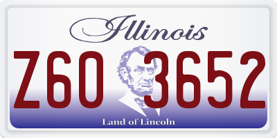 IL license plate Z603652
