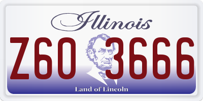 IL license plate Z603666