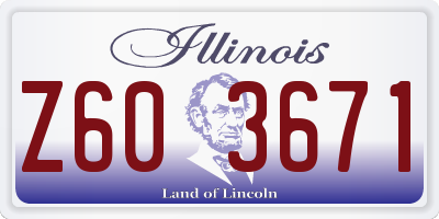 IL license plate Z603671