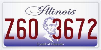 IL license plate Z603672