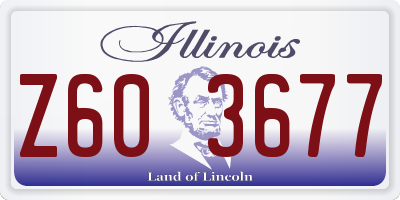 IL license plate Z603677