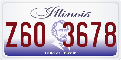 IL license plate Z603678