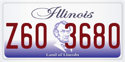 IL license plate Z603680