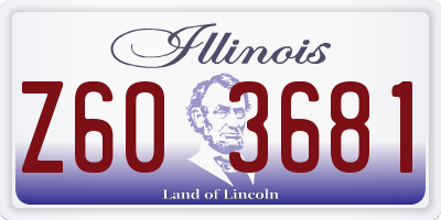 IL license plate Z603681