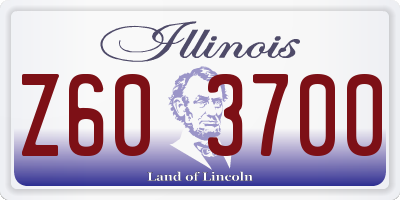 IL license plate Z603700