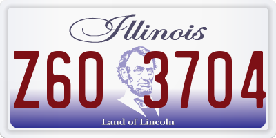 IL license plate Z603704