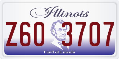 IL license plate Z603707