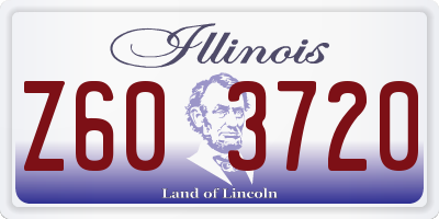 IL license plate Z603720