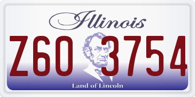 IL license plate Z603754