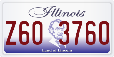 IL license plate Z603760