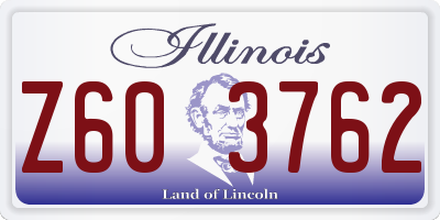 IL license plate Z603762