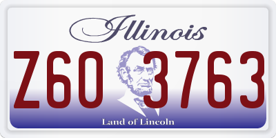 IL license plate Z603763