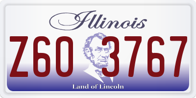 IL license plate Z603767