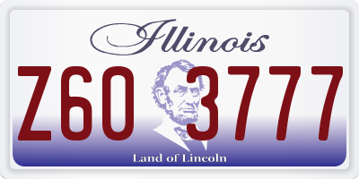 IL license plate Z603777