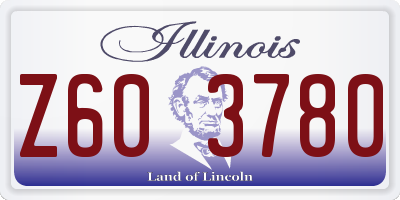 IL license plate Z603780