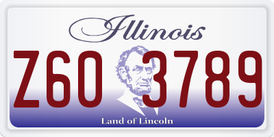 IL license plate Z603789