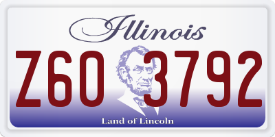 IL license plate Z603792