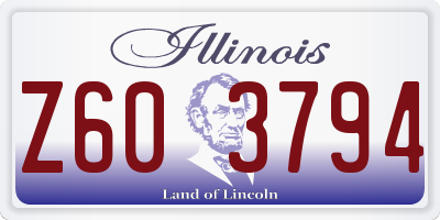 IL license plate Z603794