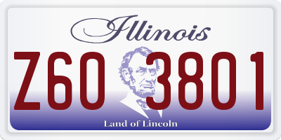 IL license plate Z603801