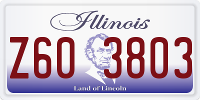 IL license plate Z603803