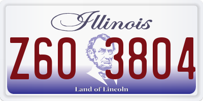 IL license plate Z603804