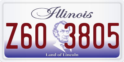 IL license plate Z603805