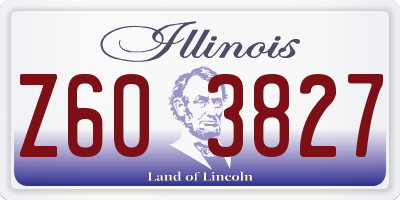 IL license plate Z603827