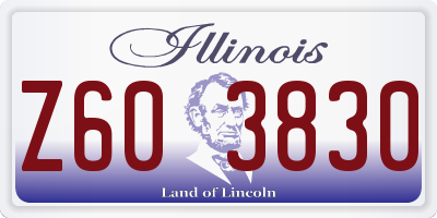IL license plate Z603830