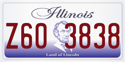 IL license plate Z603838