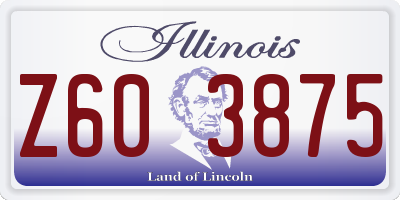 IL license plate Z603875