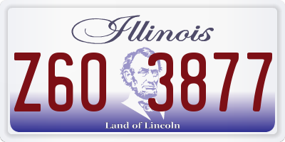 IL license plate Z603877