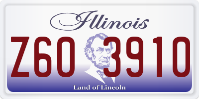IL license plate Z603910
