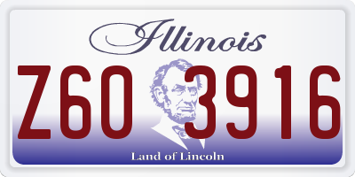 IL license plate Z603916