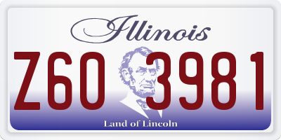 IL license plate Z603981