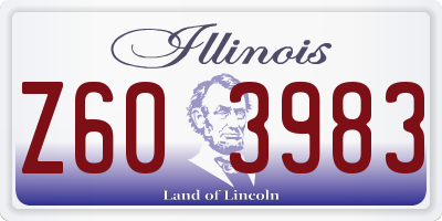 IL license plate Z603983