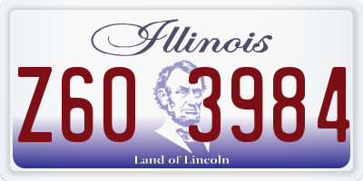 IL license plate Z603984