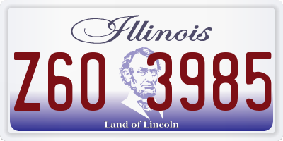 IL license plate Z603985