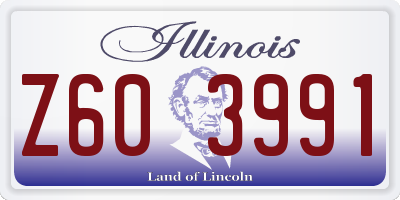 IL license plate Z603991
