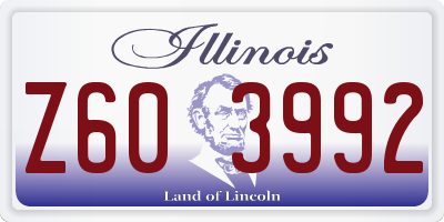 IL license plate Z603992