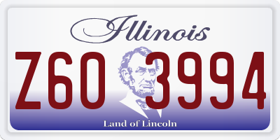 IL license plate Z603994