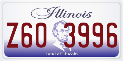 IL license plate Z603996