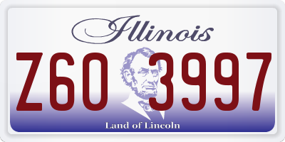IL license plate Z603997